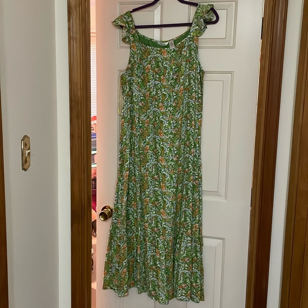 Green floral sundress